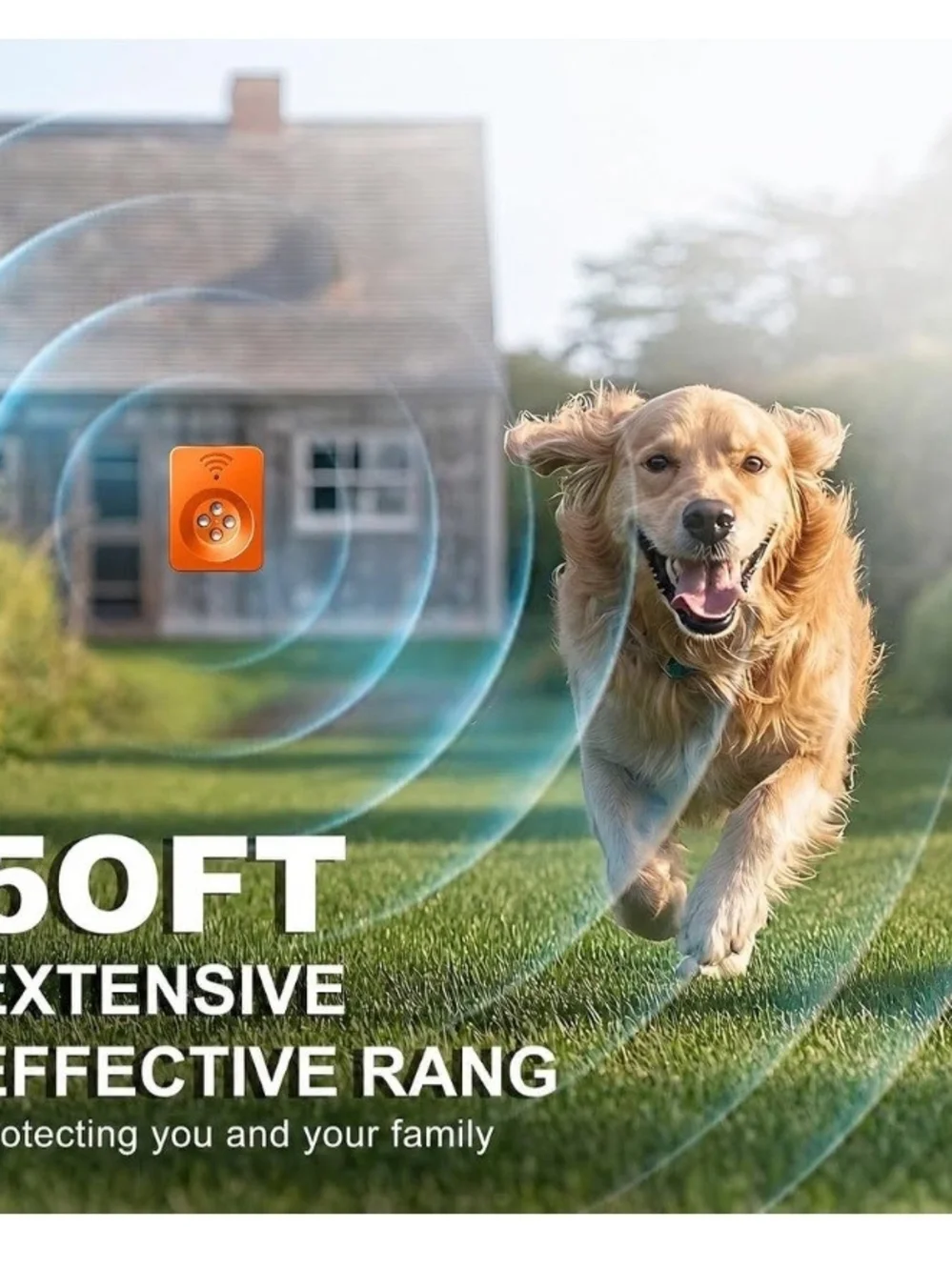 Ultrasonic Dog Bark Deterrent - Orange